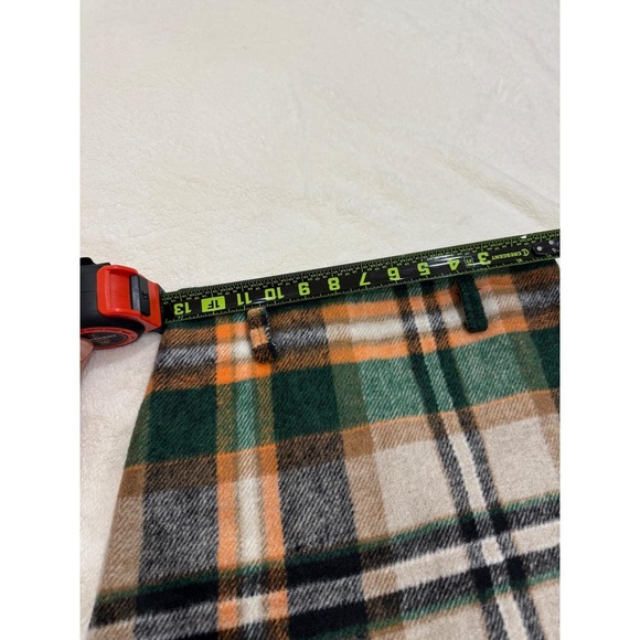 Meglio Cosi Green Orange Plaid Mini Skirt Made in Italy Size S 26ART1474 - Picture 7 of 9